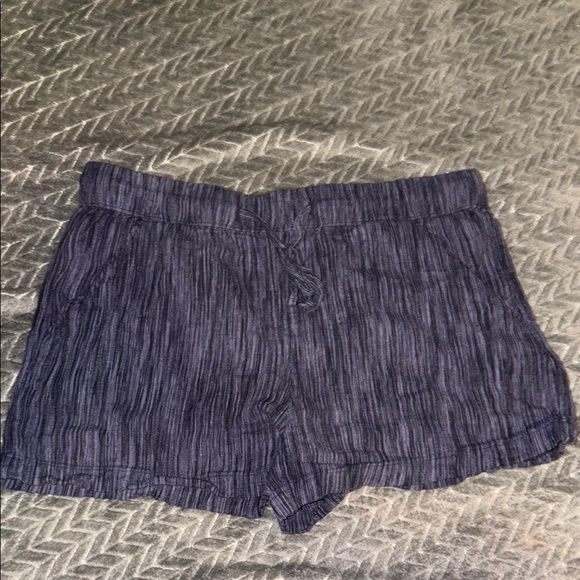 Women's Navy Blue Striped Shorts - Picture 1 of 3